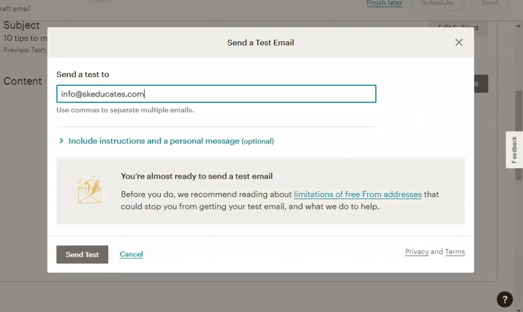 send-test-mail-mailchimp-skeducates